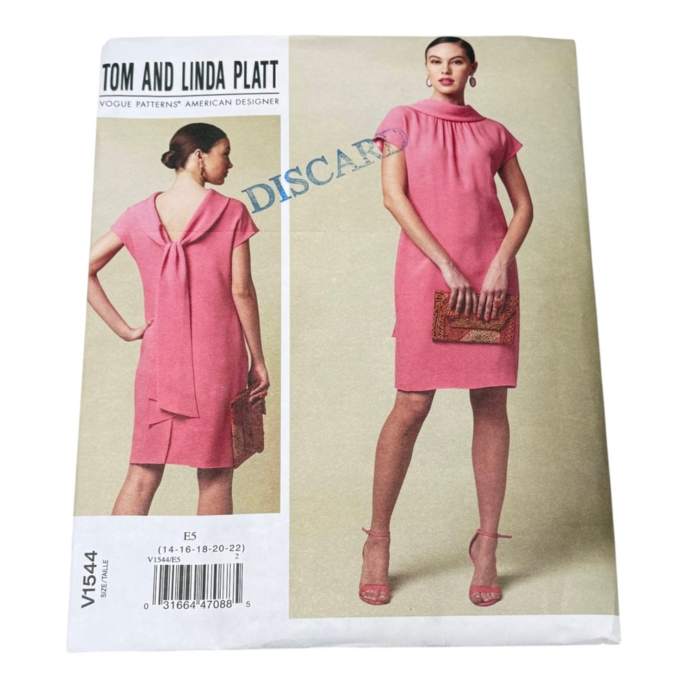 Vogue Pattern V1544 Misses Dress 14-22 Tom and Linda Platt‎ New Uncut